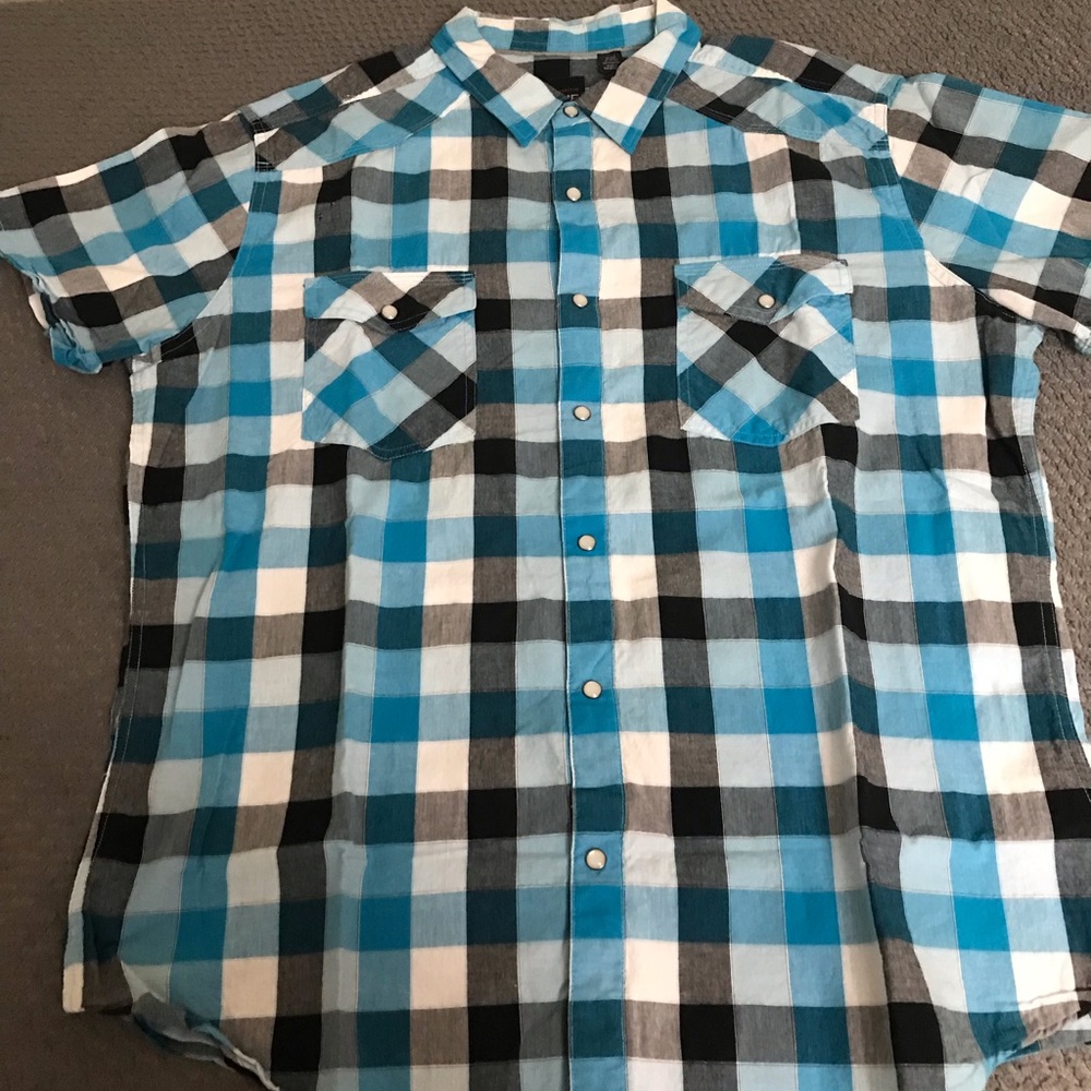 J. Ferrar plaid pearl snap.